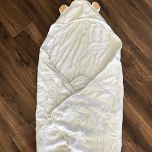 Baby Fluffy Hooded Bath Towel, White
